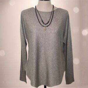 Magaschoni Tan Cashmere Blend Round Neck Round Hem Sweater Size XS